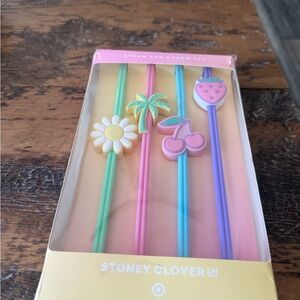 Stoney Clover Lane Straw Set with Charms